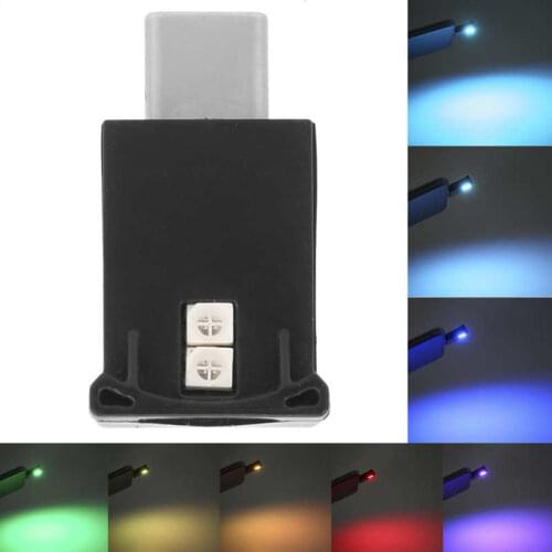 8 Colors RGB Type-C LED Ambient Light Dynamic Gradient Brightness Adjustable Interior Atmosphere Lamp