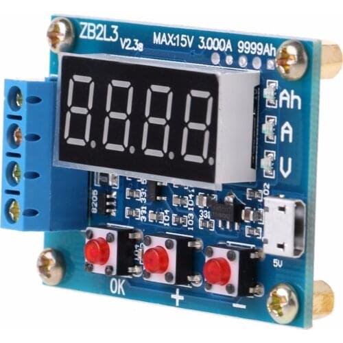 ZB2L3 Li-ion Lithium Lead-acid Battery Capacity Meter Discharge Tester Analyzer DC 4.5-6V