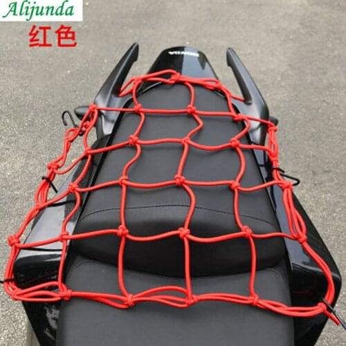 Motorcycle Luggage Net 6 Hooks Hold down Fuel Tank Motocross Helmet Net Mesh Web Bungee Cargo Racing Gear Holder Red Black Blue