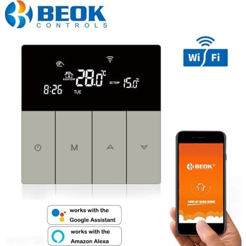 BEOK WIFI Thermostat App Control Programmable 16A Electric Floor Heating Temperature Controller For Google Home and Alexa