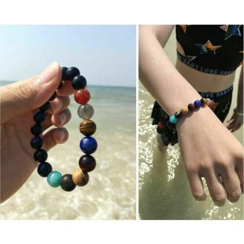 Eight Planets Bead Bracelet Men Natural Stone Universe Chakra Solar Bracelet Gift Fashion Bracelets