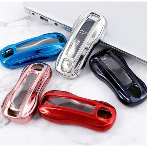 360° Protection TPU Car Key Case For PORSCHE Key Cover Anti-wear Transparent Key Shell For PORSCHE 911 Macan For Panamera Boxste