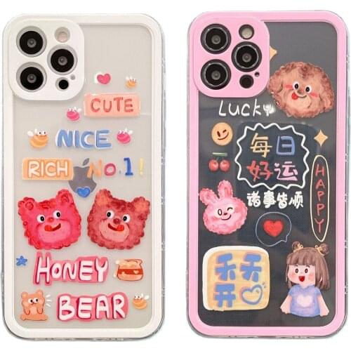 Graffiti Animals Wishes Case for iPhone 12 Pro Max Back Phone Cover for 12 Mini 11 Pro Max X XS XR 8 7 Plus SE 2020 Capa