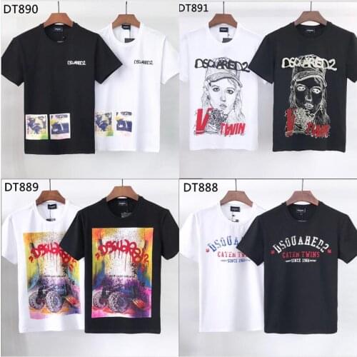Classic Men Women Cotton T Shirt Letter Print O Neck Short Sleeve Shirt Hip-Hop Style Dsquared2 1964