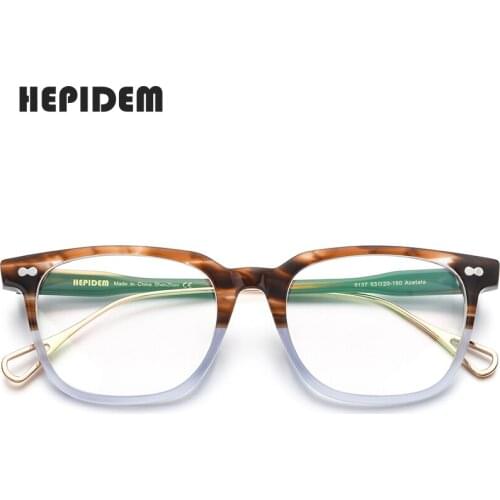 HEPIDEM Acetate Optical Glasses Frame Men 2020 New Square Eyeglasses Nerd Women Prescription Spectacles Myopia Eyewear 9137