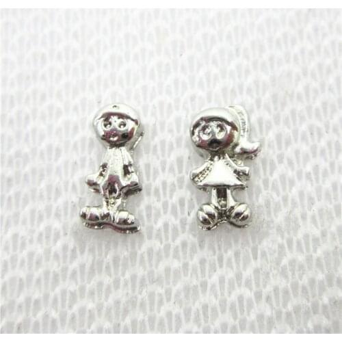 Hot selling 20pcs/lot silver boy and girl floating charms living glass memory floating pendant locket diy jewelry