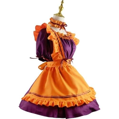 Halloween Cosplay Costumes Pumpkin Suit Plus Size Womens Maid Role Play Costumes Japanese Lolita Devil Female Lingerie Dress
