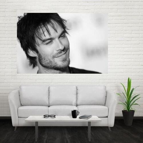 Nice Ian Somerhalder Poster Custom Canvas Poster Art Home Decoration Cloth Fabric Wall Poster Print Silk Fabric Print