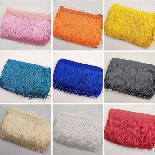 10yards/lot 15cm Long Fringe Lace Tassel Lace Trim Ribbon Sew Latin Dress Stage Garment Curtain DIY Accessories Lace Ribbon