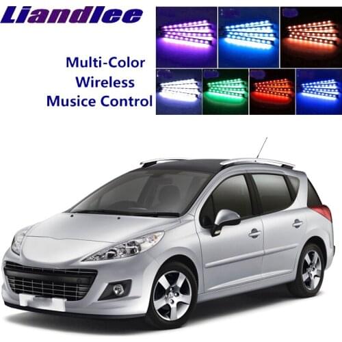 LiandLee For Peugeot 207 2006~2013 Car Interior UnderDash FootWell Seat Accent Music Rhythm Ambient Light