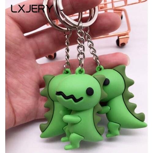 LXJERY Cute Cartoon Dinosaur Keychain Lovely Key Ring Schoolbag Backpack Decorations Pendant Key Chain Women Bag Charm