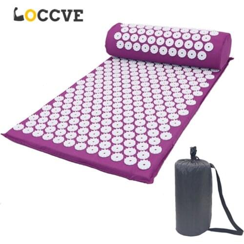 Massager (appro.67*42cm)Cushion Shakti Mat Acupressure Relieve Back Body Pain Spike Mat Acupuncture Massage Mat with Pillow