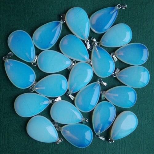 2018 Fashion Hot Sell Good Quality Natural Opal Opalite stone water drop charms pendants jewelry 50pcs/lot wholesale Free