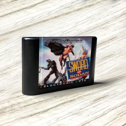 Sword of Sodan - EUR Label Flashkit MD Electroless Gold PCB Card for Sega Genesis Megadrive Video Game Console