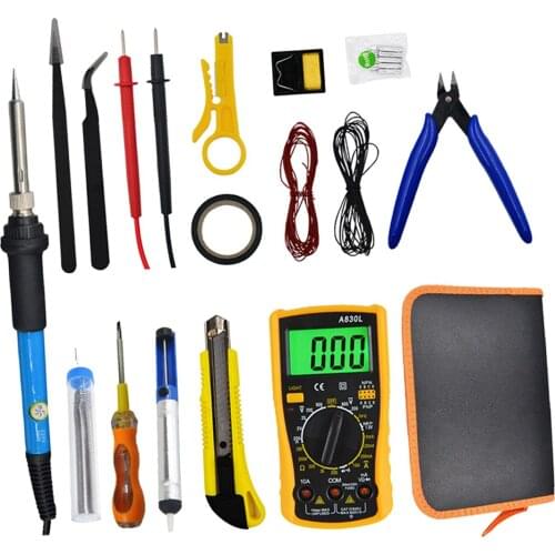 80W Adjustable Temp Electric Soldering Iron kit Multimeter, Widely Used for Welding Circuit Board, Appliance Repair