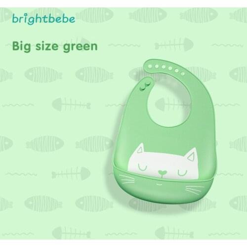 Brightbebe New Cat Series BPA Free Silicon Drool Baby Bibs Custom Logo Soft Waterproof Toddlers Silicone Baby Bib