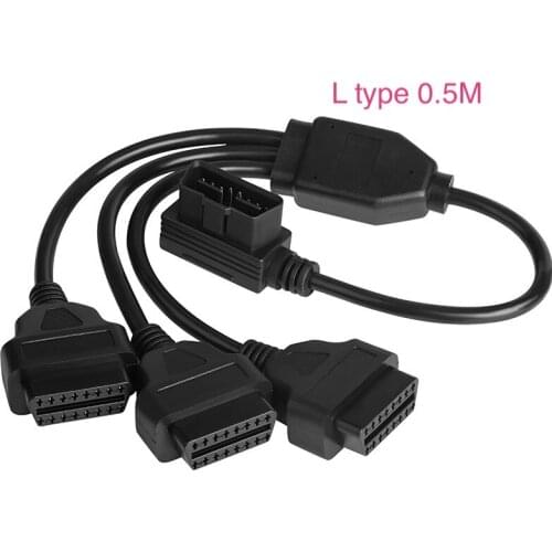 OBDII OBD 2 1 TO 2 Y Cable Female 16 Pin Splitter Extension Auto Car Connector Extension Cable Adapter