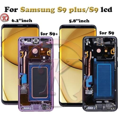 Original For Samsung S9 S9 Plus Display With Frame Touch Panel Screen Digitizer GALAXY S9 G960f S9+ G965 Pantalla