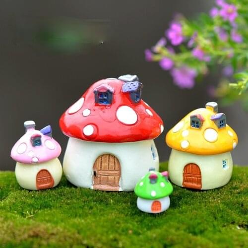 Micro Landscape Resin Ornaments Zakka Mediterranean Style Mushroom Room Mushroom Castle DIY Crafts Home Decor Resin