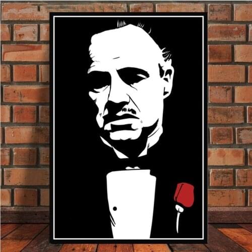 Posters and Prints Godfather Movie Marlon Brando Al Pacino PosterWall Art Picture Canvas Painting for Room Obrazy Plakat Cuadros