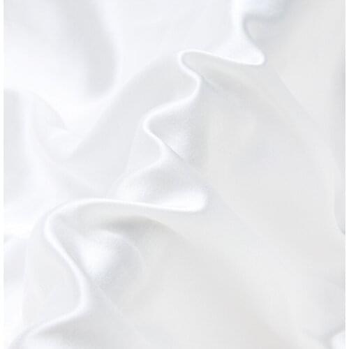 5Meters Long Heavy White Solid Color Silk Crepe Satin Plain Fabric for Dress Shirt Clothes Cheongsam Y013