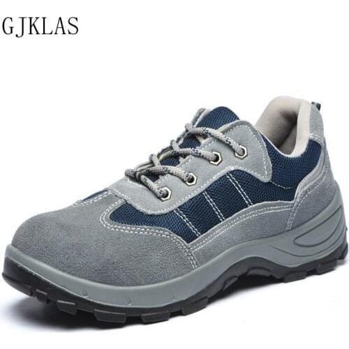 Prevent Smashing and Piercing Steel Toe Cap Boot Genuine Leather Breathable Safety Shoes Men Work Boots Industrial Safety Boots