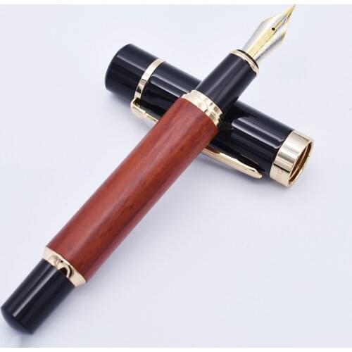Jinhao Fountain Pen Natural Redwood Barrel Design , Medium Nib Writing Gift Pen Big Size Business Office Home School Supplies