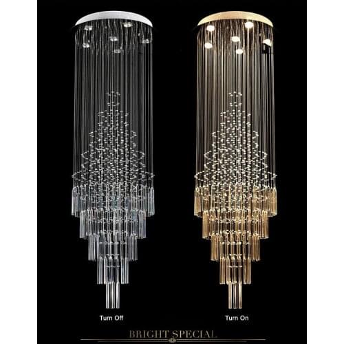 Modern 3,5,6,13 Heads Luxury LED Crystal Ceiling Lights Stair Villa Hotel Lobby Cristal Ceiling Luminaire Lustres De Cristal