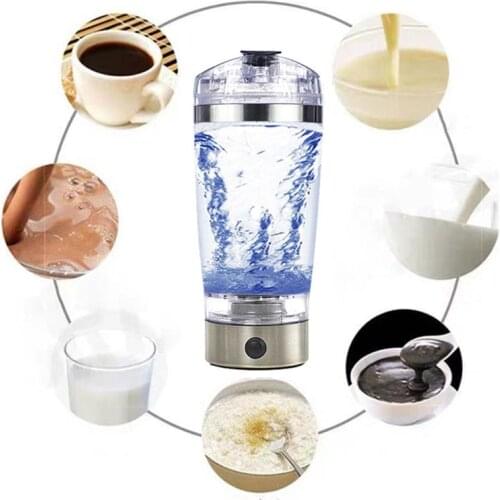 USB Rechargeable Electric Mixing Cup Portable Protein Powder Shaker Bottle Mixer Q0KA