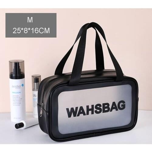 Ladies Large Capacity Pu Frosted Waterproof Pink Cosmetic Bag Convenient Travel Makeup Female Wash Storage