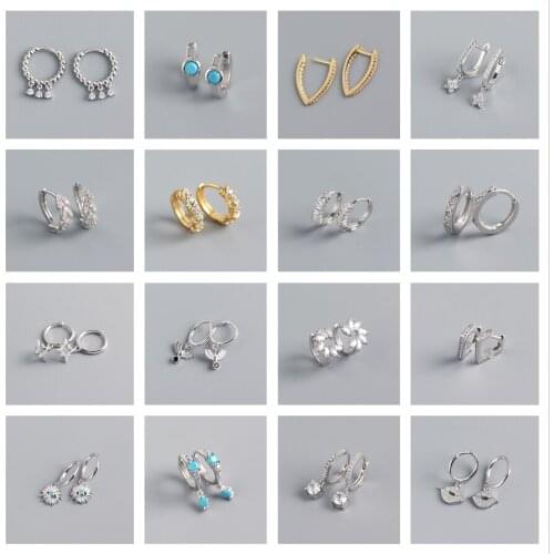 PONYKISS Trendy S925 Sterling Silver Zircon Round Hoop Earrings for Women Party Delicate Elegant Accessory girls Gift