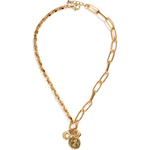 Gold Necklaces For Women Multilayer Portrait Coins Pendants Necklace Chokers New 2021 Vintage Charm Jewelry