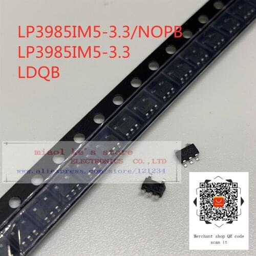 [10pcs]100%New original: LP3985IM5-3.3/NOPB LP3985IM5-3.3 LDQB - IC REG LINEAR 3.3V 150MA SOT23-5/SC-74A/SOT-753