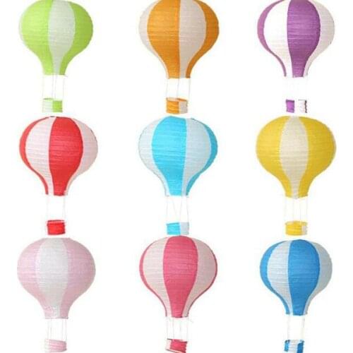 100pcs Rainbow Lantern Hot Air Balloon Paper Lantern Kids Birthday Party Wedding Decor Multi Colours Lantern 10/12/16inch