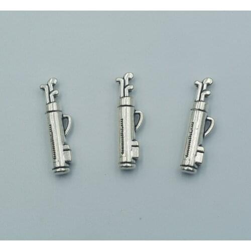 16PCS Hot sell alloy silver plated Golf Clubs Charms Golfer Charm for fashion jewelry