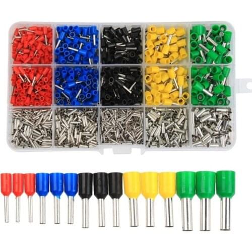 1740PCS Insulated Ferrules Terminal Block Cord End Wire Butt Connectors Electrical Crimp Terminals Assorted Kit
