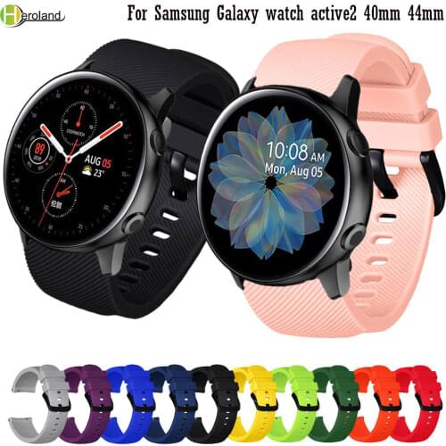20mm silicone sport Watchband strap For Samsung Galaxy watch active2 40mm 44mm Smart Wristbands Bracelet WristStrap Accessories