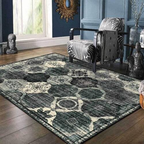 200*300cm American retro old geometric black and gray ethnic style living room bedroom bedside carpet and floor mats custom