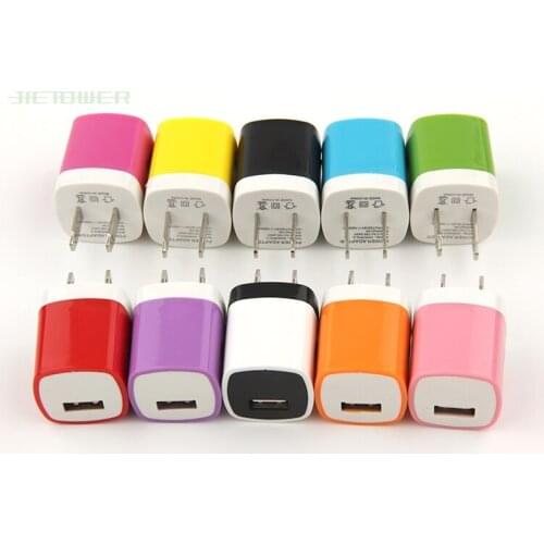 300pcs/lot Hot Colorful Travel Wall Charge Charger Power Adapter US Plug USB AC Charger for IPhone X 8 7 IPod Huawei Xiaomi HTC