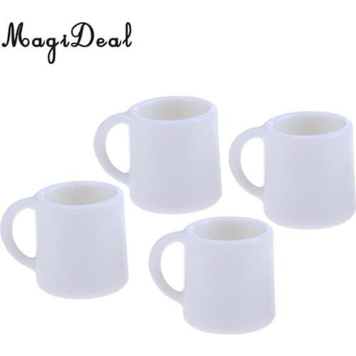 4pcs 1/12 Miniature Milk Tea Coffee Wine Cups Mugs Dollhouse Tableware for Dolls House Decor Accessories