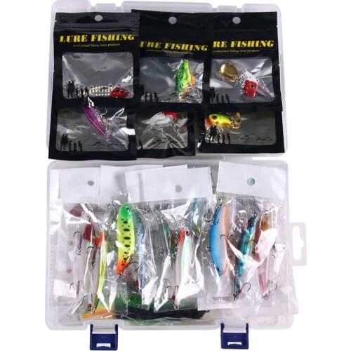 52pcs Fishing Lures Kit Soft Hard Minnow Jig Swimbait Segment W/ Tackle Box Fishing Lures with Tackle Box