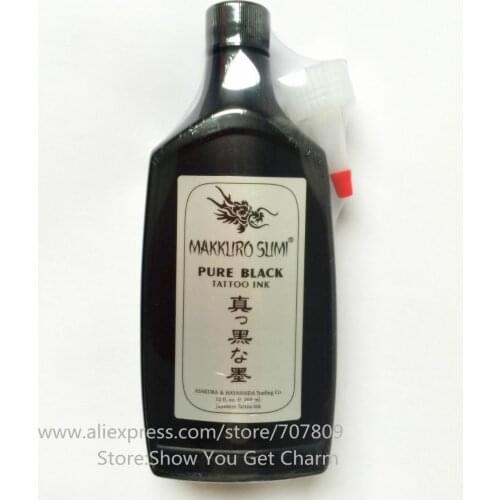 Free shipping 12OZ Super Black MAKKRUO SUMI Tattoo Outlining Ink supply 360ml/bottle