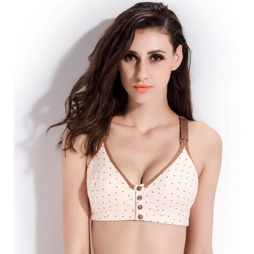 Front Button Nursing Bra Women Cotton Pregnant Breast Feeding Bralette Plus Size Large Top Sports Underwear 8087