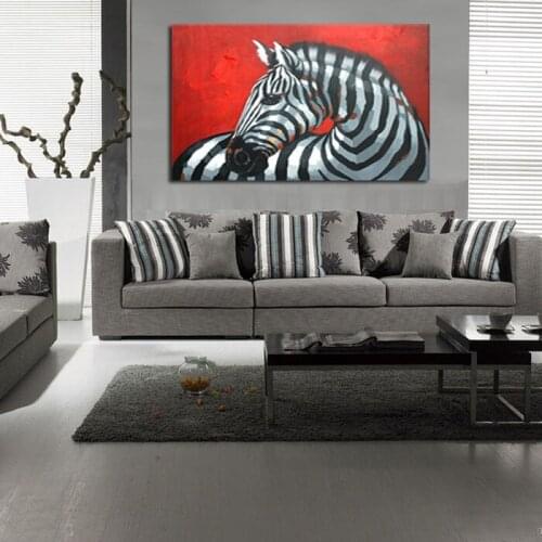 Big size100% Handpainted modern animal Oil Painting Wall Picture on Canvas Animal Zebra Painting for living room Home Decoration
