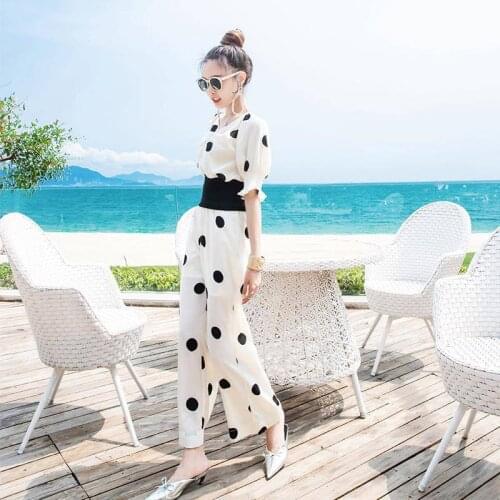 Pants Suits Western Style 2021 Summer Casual Wide-leg Pants Womens Fashion Two-piece Womens Suits Summer Suits Women