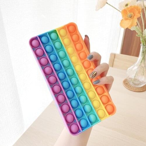 Pop Push Its Pencil Case Bubble Pen Holder Silicone Sensory Games Large Capacity Stationery Box School Students Squeeze Toy Kids