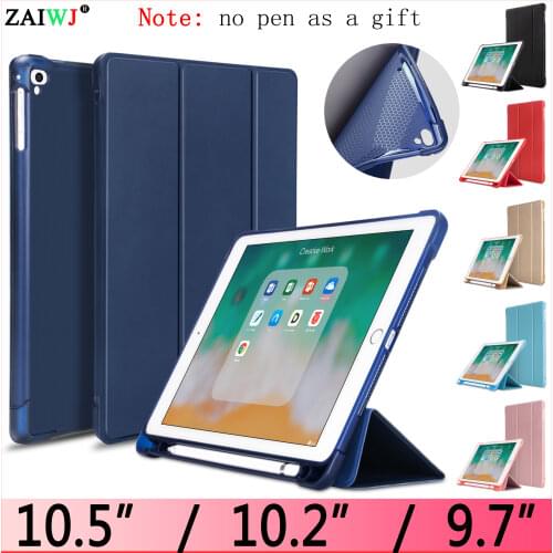 ZAIWJ Pencil Case with Stand for Apple iPad 9.7 10.2 inch (2019 New) Pro 10.5 , Air 3 2 1 PU Leather Smart Cover Wake Auto Sleep