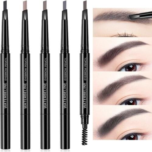 Double Head Eyebrow Tattoo Pencil Natural Smooth Makeup Waterproof Long Lasting Black Brown Rotary Eyebrows Makeup 5 Colors