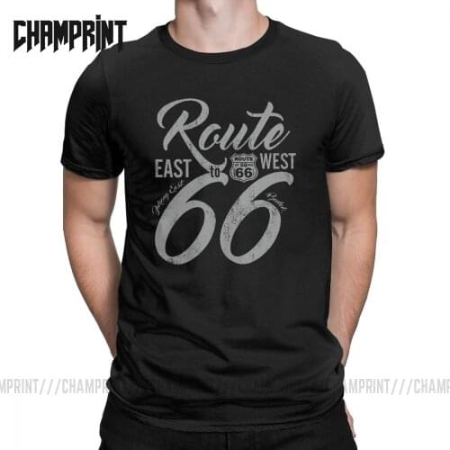 Mens Route 66 Mother Road SG18 T Shirt Vintage Pure Cotton Tops Hipster Short Sleeve Round Collar Tees Gift T-Shirt Plus Size
