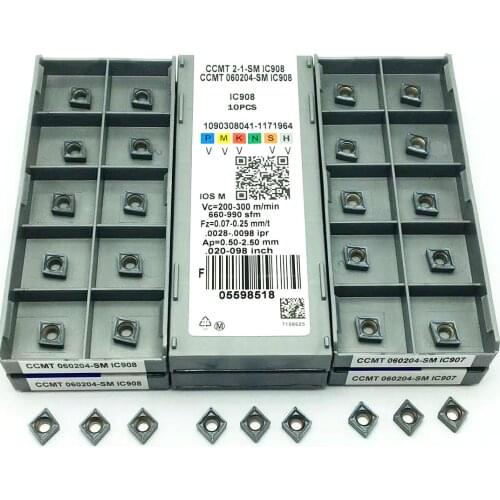 CCMT060204 SM IC907 IC908 CCMT060208 internal turning tool CCMT060204 carbide insert turning tool turning insert